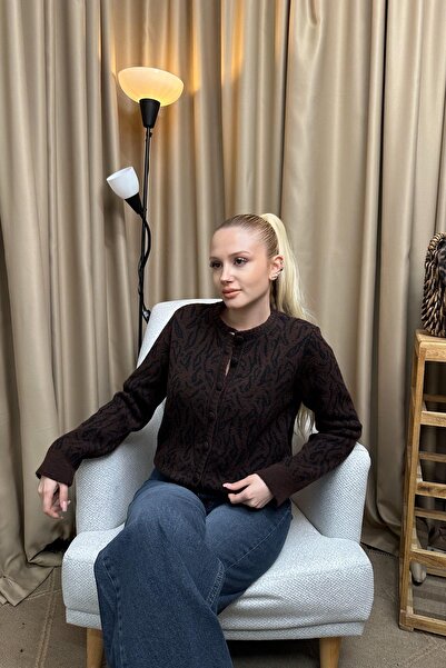 lizge giyim Ethnic Pattern Wool Blend Simple Cardigan