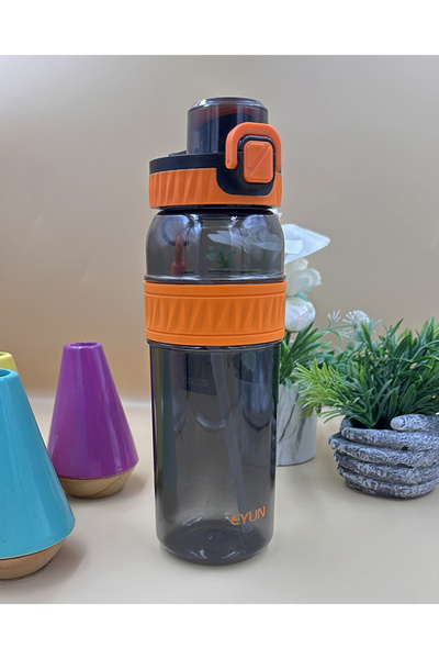 Generic زجاجة مياه رياضية برتقالية اللون سعة 1000 مل، خالية من مادة BPA، مانع...