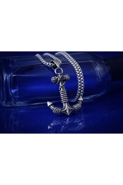 voyageaccessory Gift for Lover Sailor Style Men's Steel Anchor Necklace