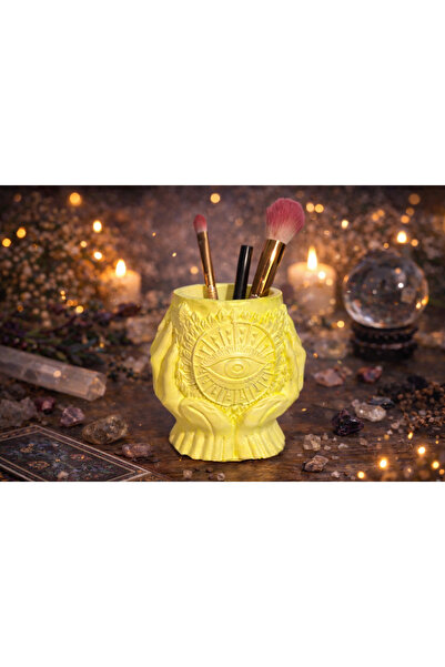 ROSEALYAM NİNATTA EYES- Nazar Göz Detaylı El Yapımı Dekoratif Kalemlik ve Fır...