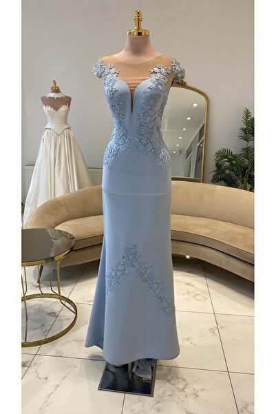 Mergen BEBE MAVİ UZUN ABİYE ELBİSE