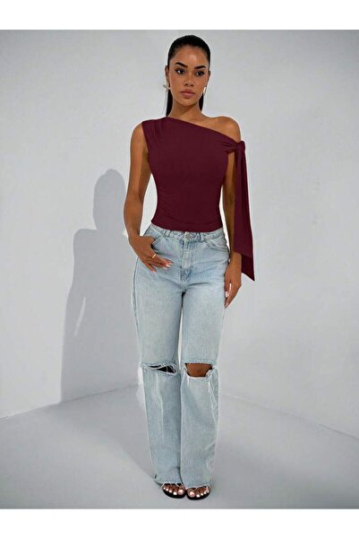 Machetta Γυναικεία μπλούζα με έναν ώμο και δέσιμο στον ώμο