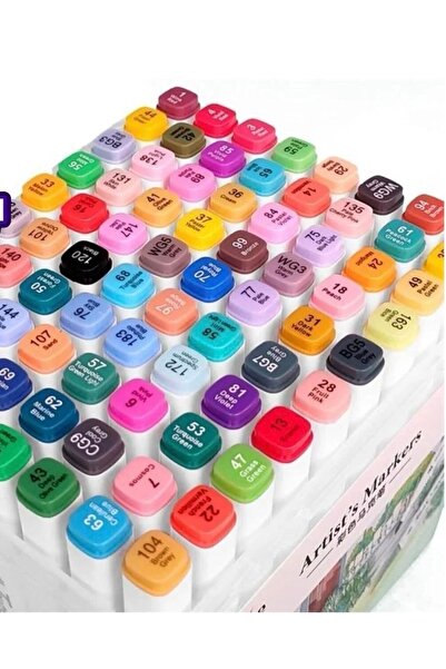 diğer588 12 li çift taraflı market kalem seti kutulu keçeli kalem seti