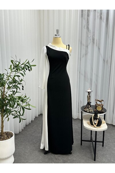 Rovanafashion black evening dress
