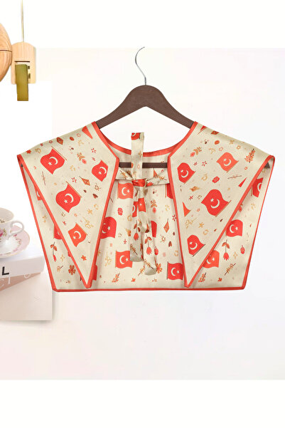 nurfemina Türk Bayrağı Motifli Omuz Şalı | "Ay Yıldız Zerafeti" Milli Bayraml...