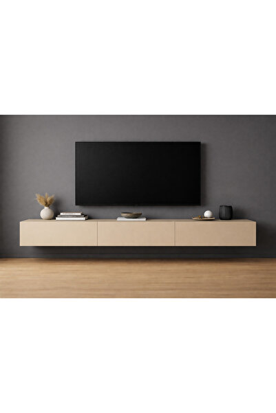 Mozide MDF Vetro Plus TV Ünitesi 200 cm - Kum Beji