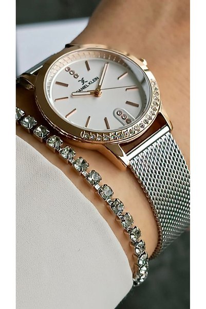 Daniel Klein Rose Gold/Metallic Steel Bracelet 3 Atm Water Resistant Roman Numeral Women's Wristwatch