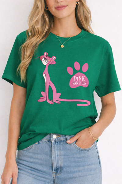 ArtYus Pink Paw Print Printed Cotton Relaxed Fit Round Neck Unisex T-Shirt