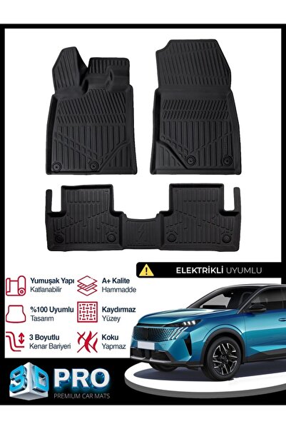 RICH OTO PASPAS Peugeot 3008 Elektrikli 3D Havuzlu Paspas 2024 2025 2026 MODE...