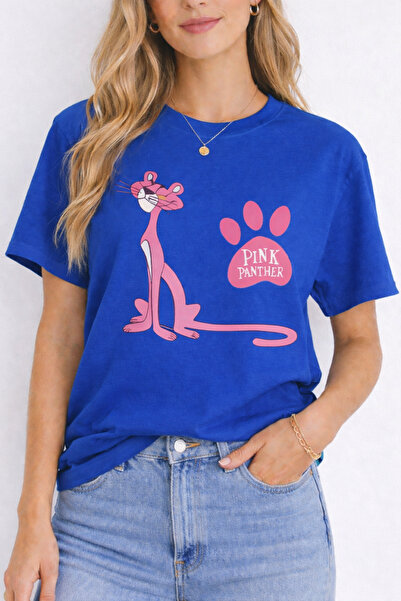 ArtYus Pink Paw Print Printed Cotton Relaxed Fit Round Neck Unisex T-Shirt