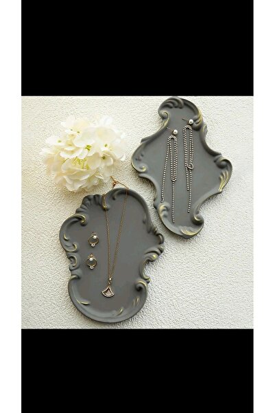 Özalp Decor Tray Vintage Embossed Double Tray - Candle Presentation Plate