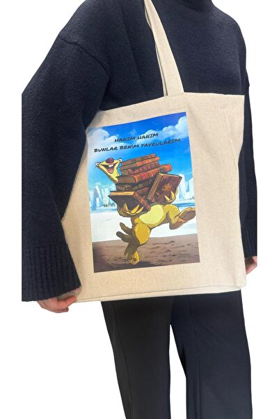 Online Canvas Si̇d - Lady Lady These Are My Books Printed Bag