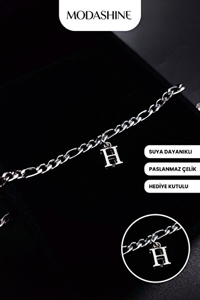 ModaShineShop H Harfli Çelik Kararmaz Paslanmaz Bileklik