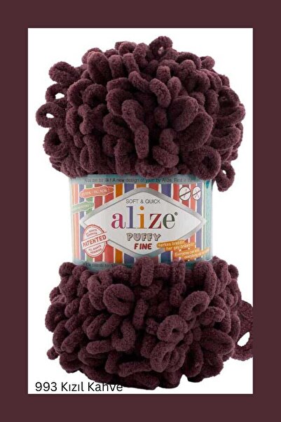 Alize Puffy Fine 1 Adet El Örgü Ipliği Küçük Ilmek - 100 Gr. 14.5mt. Parmak I...
