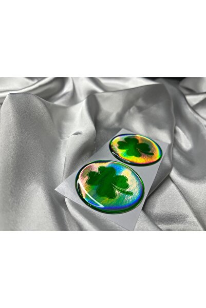 CEBECİOTO Hologram Yonca Damla Sticker 5X5 2-Pack Motor Accessory Sticker Sti...