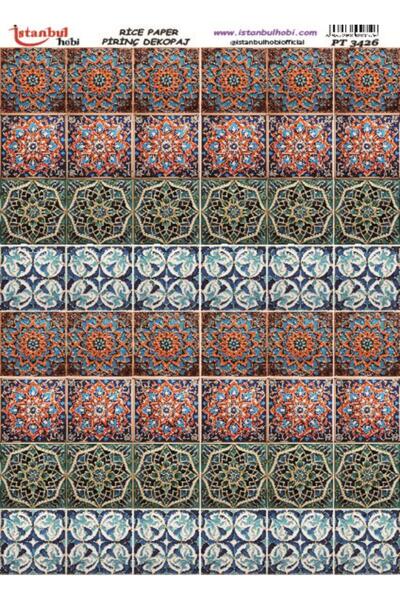 İstanbul Hobi Rice Decopage Paper 30X42Cm Pt-3426 Ethnic Tile