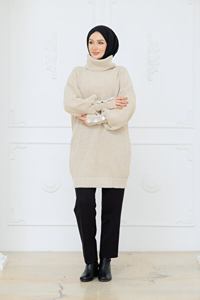 Pamuk Butik Women's High-Rise Knitwear Sweater Tunic