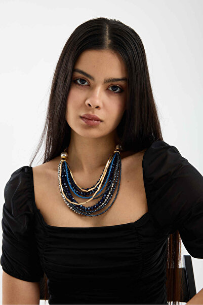 JİMNY JEWELRY J-0259 Crystal Resin Necklace