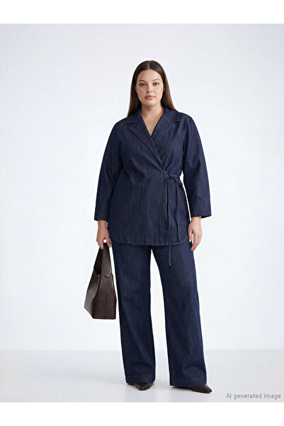 LC Waikiki Bağlama Detaylı Kadın Jean Ceket