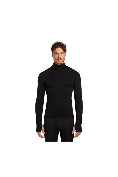 Icebreaker Men's 300 Merinofine Polar LS Roll Neck Sweatshirt Black