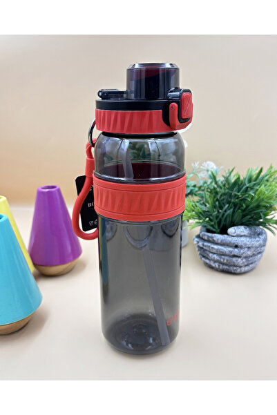 Generic زجاجة مياه رياضية حمراء سعة 1000 مل، خالية من مادة BPA، مانعة للتسرب،...