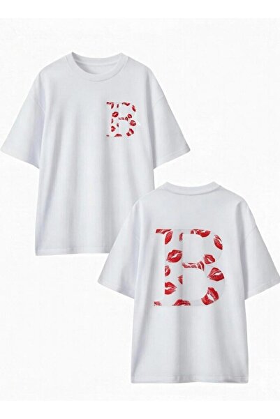 playwear PLAY WEAR Tricou negru unisex cu imprimeu cu ruj și litera B imprimată
