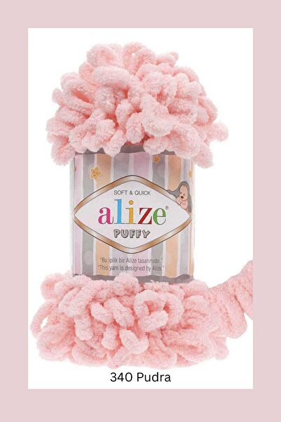 Alize Puffy El Örgü Ipliği Büyük Ilmek (TEKLİ) - 100 Gr. 9 Mt. Parmak Ipi, Ba...