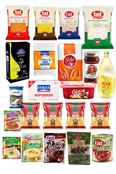 hahline herşey Ramazan erzak paketi kumanya yardım kolisi 22 çeşit ürün 17 kg