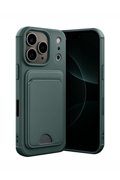 Massemr iPhone 17 Pro Max Silicone Case with Business Card Holder Shock Absor...