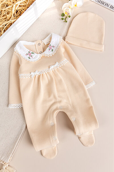 Babymod Baby Girl Jumpsuit with Bebe Collar Hat