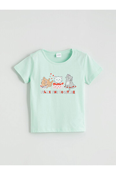 LC Waikiki Σετ πιτζάμες για κορίτσια με στάμπα γάτας, από χτενισμένο βαμβάκι ...