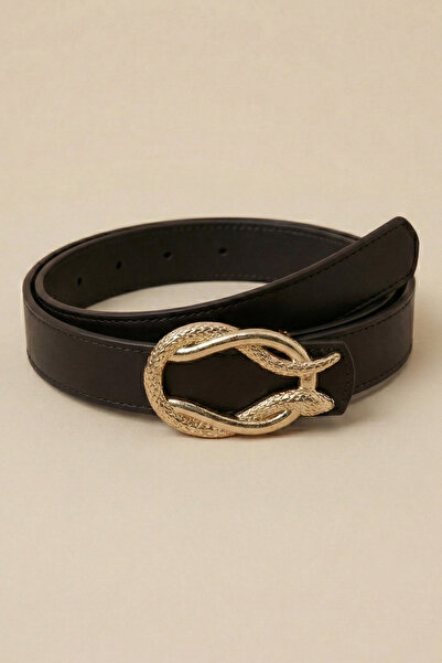 LAREON Women's Snake Buckle Faux Leather Adjustable Belt Mfr5011 - 105Cmx3Cm