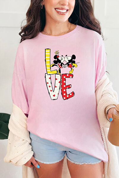 Sarah's Boutique Women's T-shirt – 100% cotton – Valentine's Day "Mickey&Minn...