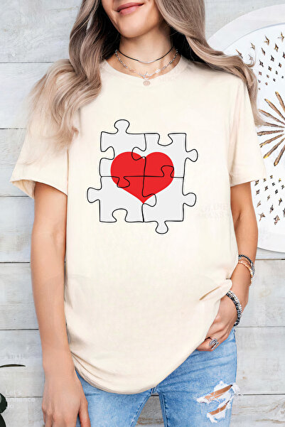 Sarah's Boutique Women's T-shirt – 100% cotton – Valentine's Day "Puzzle Heart"