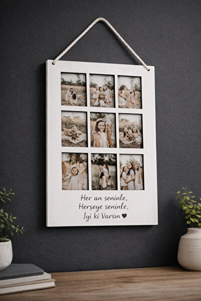 MB DEKOR ATÖLYESİ Kişiye Özel Yazılı MDF Fotoğraf Panosu | Beyaz Duvar Tipi A...