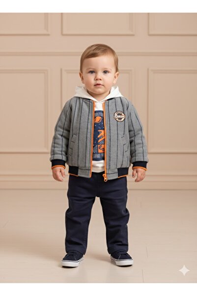 PARK BEBE Baby Boy Jacket Sweatshirt Pants Set 3 Piece Set