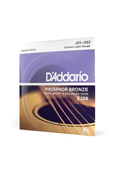 Hype Store مجموعة سلسلة جيتار صوتي D'Addario Ej26، فوسفور برونزي، لي مخصص
