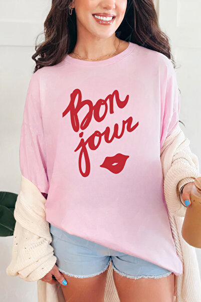 Sarah's Boutique Women's T-shirt – 100% cotton – Valentine's Day "Bon Jour"
