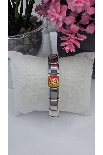 ahsenaksesuar2025 Unisex İtalyan Çelik Bileklik Taraftar Charm Hediyeli -Kara...