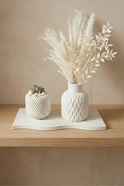 Elizovi Home 3 Piece Decorative Set |   Modern Design with Vase, Candle Holde...