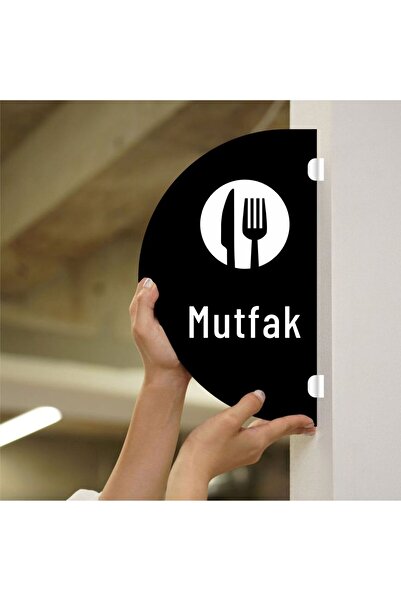 zafrakreklam Kitchen Double Sided - Side Mounted Directional Sign 18X30Cm - B...