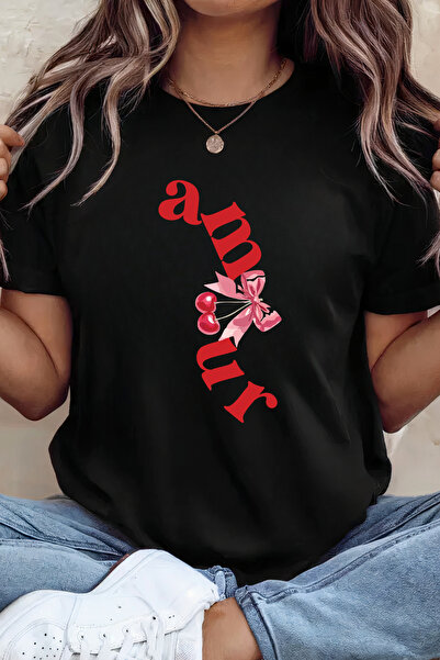 Sarah's Boutique Women's T-shirt – 100% cotton – Valentine's Day "Amour Bow"