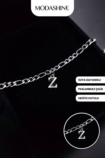 ModaShineShop سوار من الفولاذ المقاوم للصدأ على شكل حرف Z