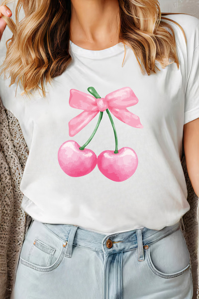 Sarah's Boutique Women's T-shirt – 100% cotton – Valentine's Day "Pink Cherry"