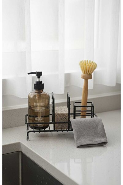 sitil eviniz Paslanmaz Siyah Sabunluk Standı, Sünger Hazneli Tezgah Üstü Sıvı...