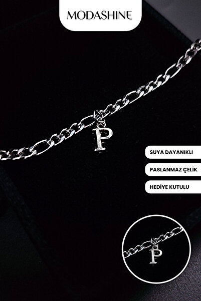 ModaShineShop Letter P Steel Anti-Tarnish Stainless Bracelet