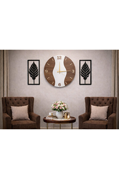 mrchediyesepeti Wall Clock 40 cm Flowers 30 cm Stylish Modern No150