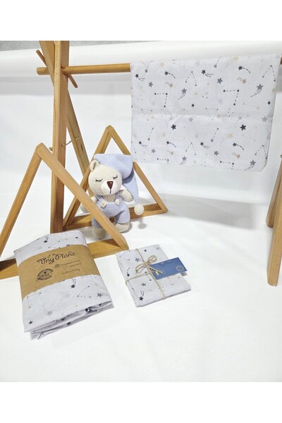 tiny plans ملاءة سرير أطفال مطاطية - طقم غطاء وسادة 80x130 سم