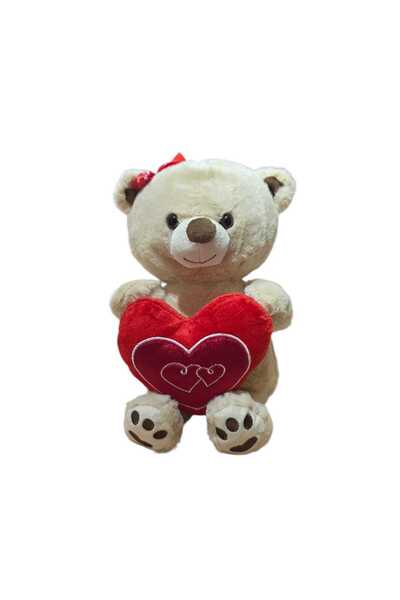 ciciki hediyelik Plush Bear 30 cm with Red Buckle and Heart
