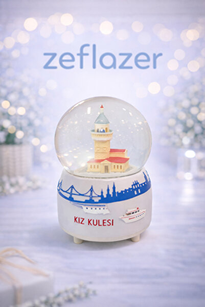 ZEFLAZER Hediyelik Kişiye Özel Kız Kulesi Kar Küresi – İstanbul Temalı Dekora...